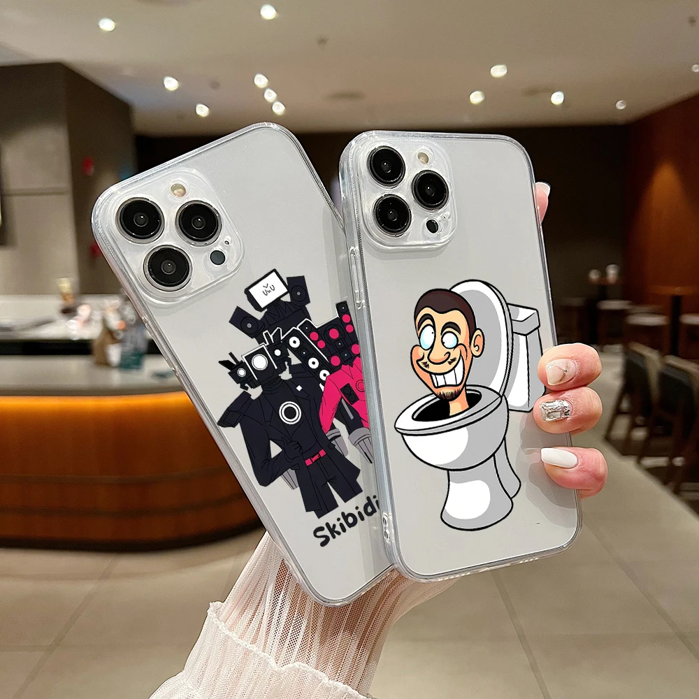 Cartoon Skibidi Toilet Phone Case for Xiaomi Redmi Note 13 12 12C 11 10 10C 13C 10s 9 9s 9A 9T 9C 8 7 Pro Max Transparent Cover