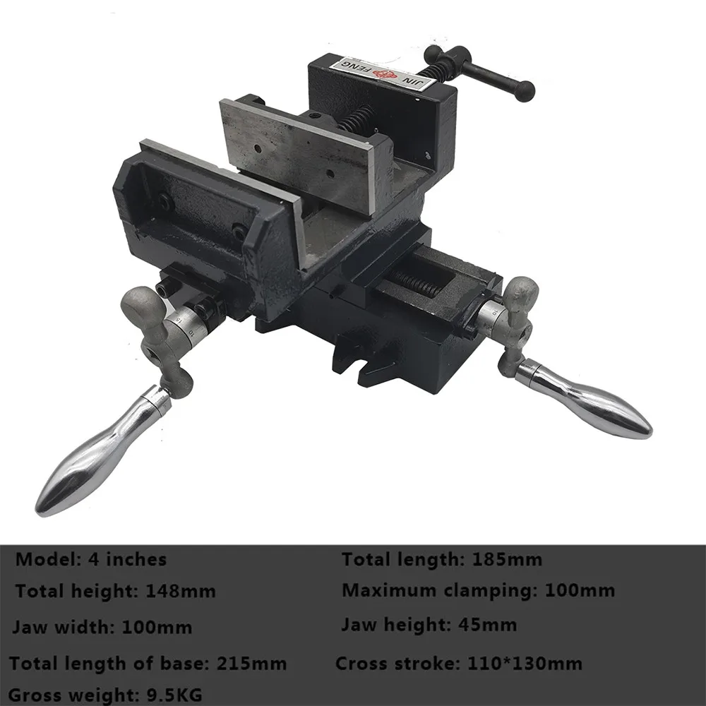 4 Inch Precision Cross Vise Two-Way Moving Vise Special Cross Vise Heavy Duty Cross Vise Drilling And Milling Machine