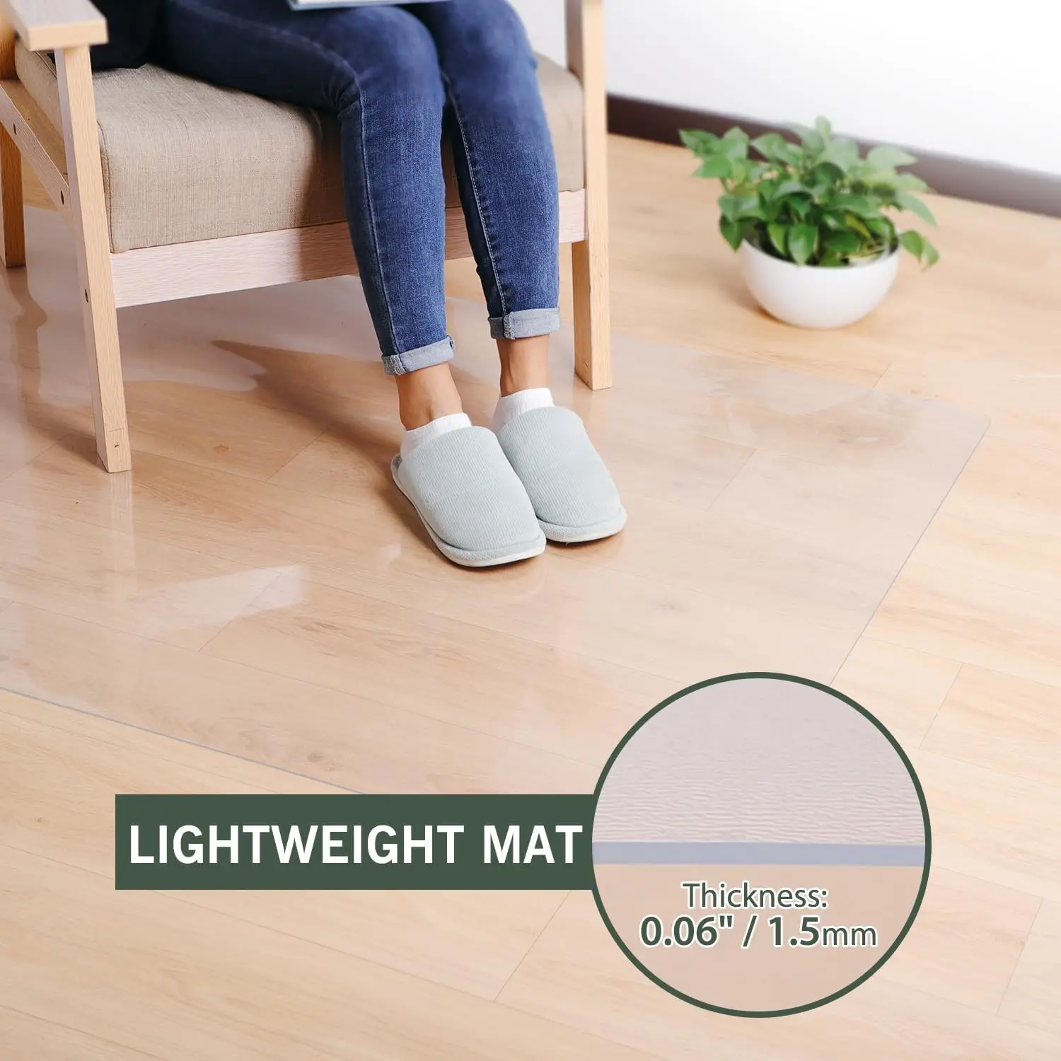 Plastic Floor Mat for Home, 8' x 12' Waterproof Area Rug for Living Room, Non-Slip Area Rug for Dining Room, Office Laundry