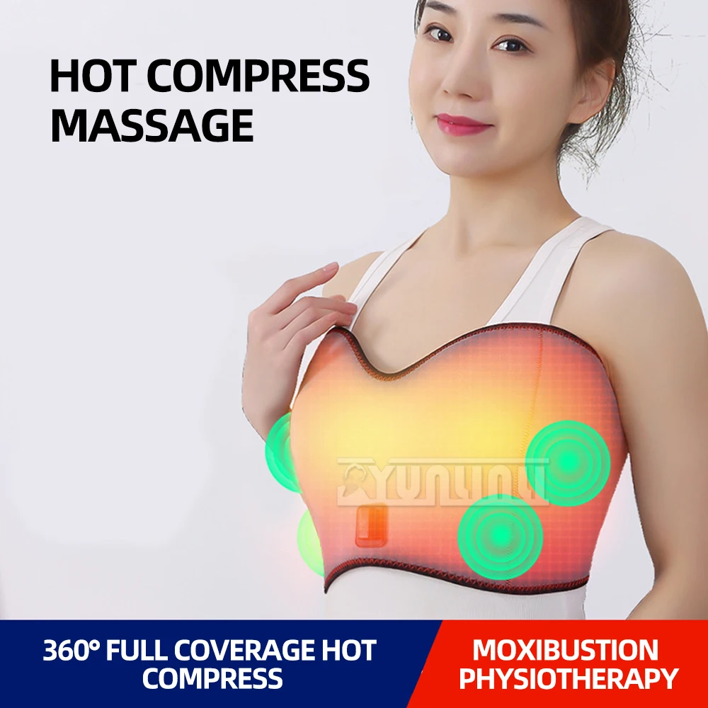 Breast postpartum dredging massager far infrared heating chest hot compress
