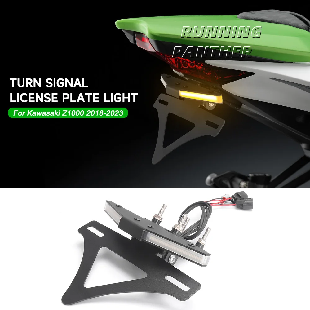 

Z1000 подходит для Kawasaki Z 1000 2018-2023, держатель номерного знака мотоцикла, задний хвост, аккуратный светодиодный светильник, встроенный указатель поворота