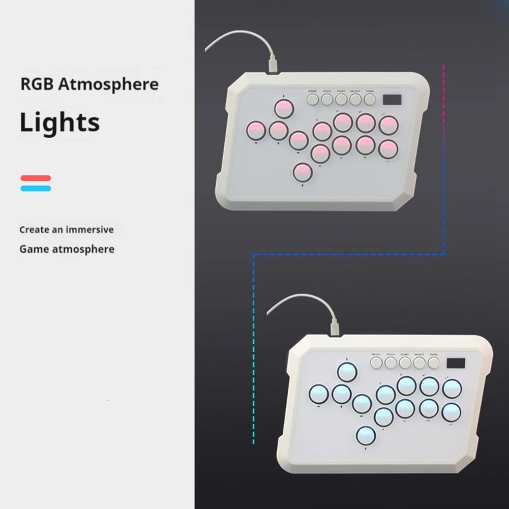 

GOB-oA50 Контроллер Hitbox Игровая клавиатура RGB Light Аркадный джойстик Контроллер для PS4/PS5/PC/Steam Fightstick