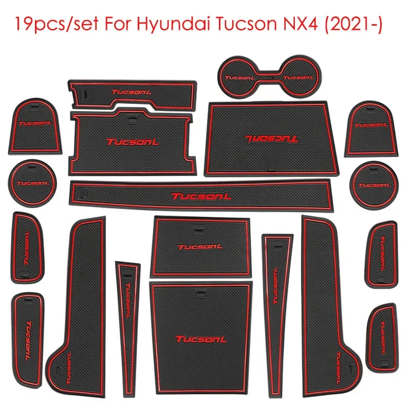 Car Door Groove Mat for Hyundai Tucson TL MK3 2016~2019 Auto Non-Slip Anti-dirty Rubber Styling Slot Hole Pads Car Accessories