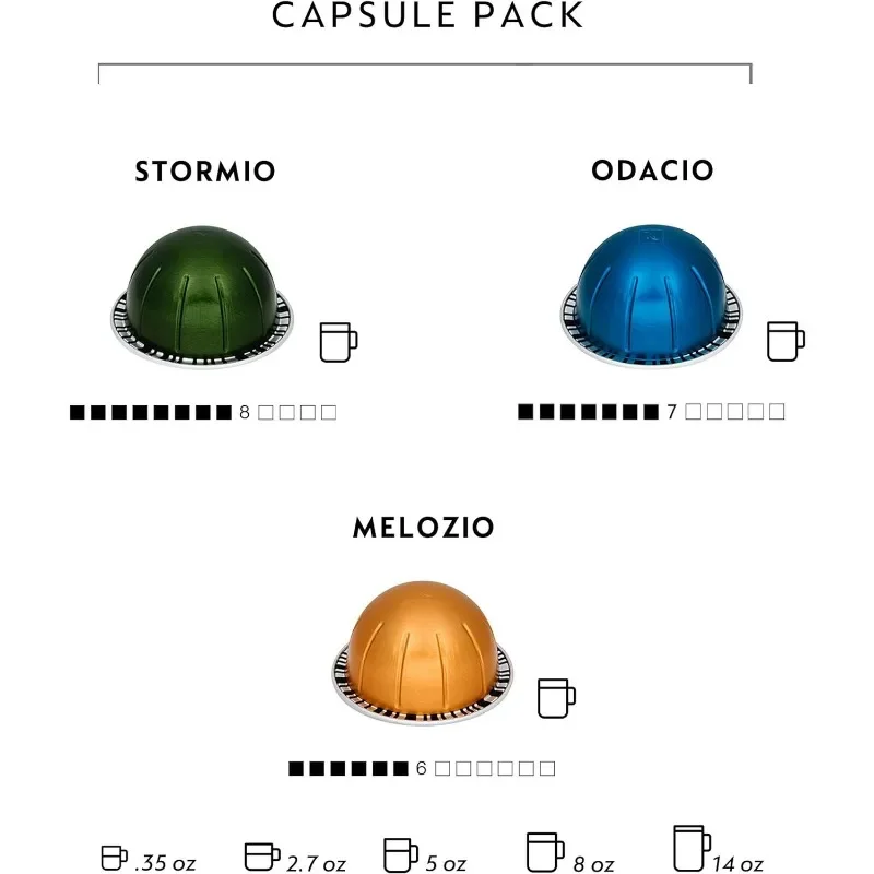 ماكينة قهوة وإسبريسو فاخرة من نسبرسو فيرتو بلس من ديلونجي مع رغوة الحليب، 5 أونصة، أسود مطفي