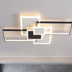 현대 LED 천장 샹들리에 조명기구 광택 천장 조명 거실 침실 주방 홈 원격 제어