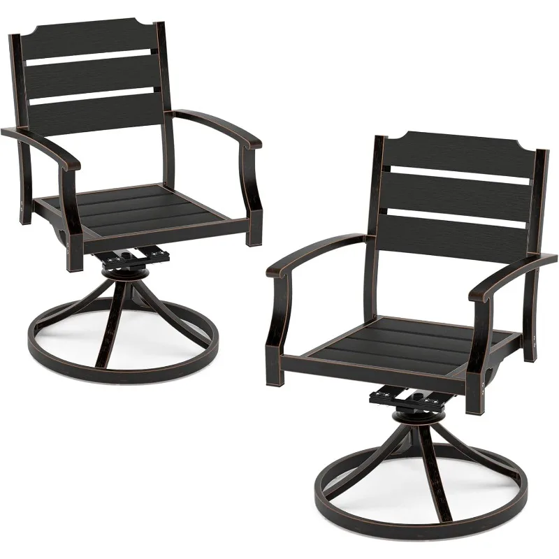 Outdoor Dining Chair Set of 2, Outdoor Chairs with Armrest, Bullard Chair for Backyard Deck Porch