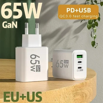 Hızlı şarj 65W USB tip C şarj ab KR PD 3.0 hızlı şarj duvar telefon adaptörü iPhone 15 için Xiaomi Huawei Samsung yeni