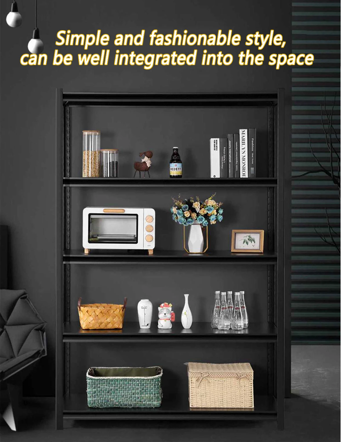 Garage shelves boltless garage shelf black home kitchen warehouse rack supermarket storage steel metal shelf