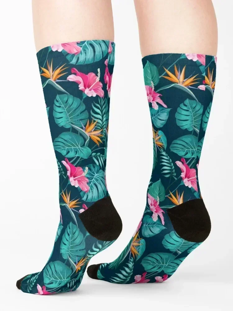 Tropical Paradise Socks christmas stocking funny sock essential loose Designer Man Socks Women's