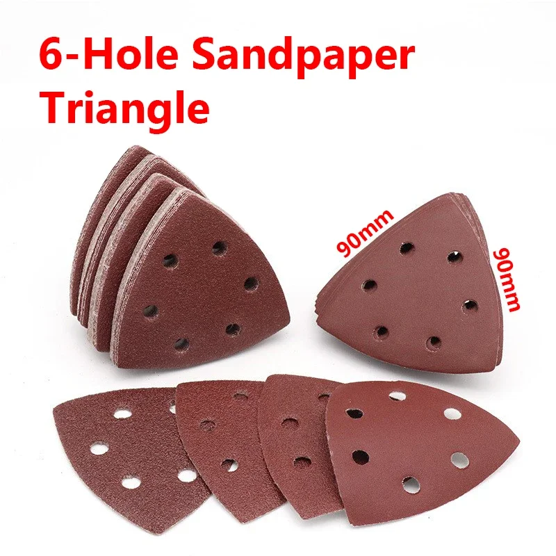 5Pcs 90mm Triangular Sanding Disc Triangle Sandpaper Delta Sander Hook & Loop Sandpaper Abrasive Tools for Sanding 40-400 Grit
