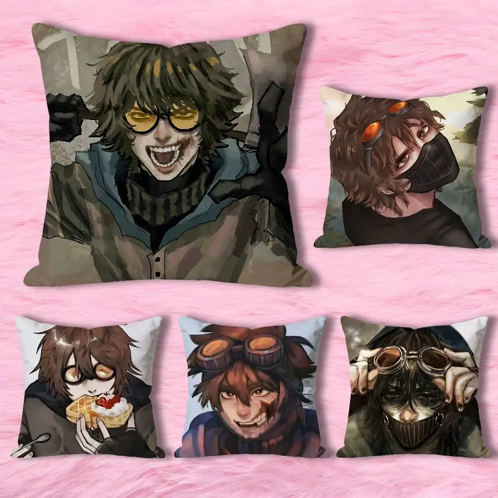 C-Creepypasta Ticci Toby Print Pillow Case Aesthetic Bedroom Decor 30x30 40x40 45x45 50x50 60x60 65x65cm
