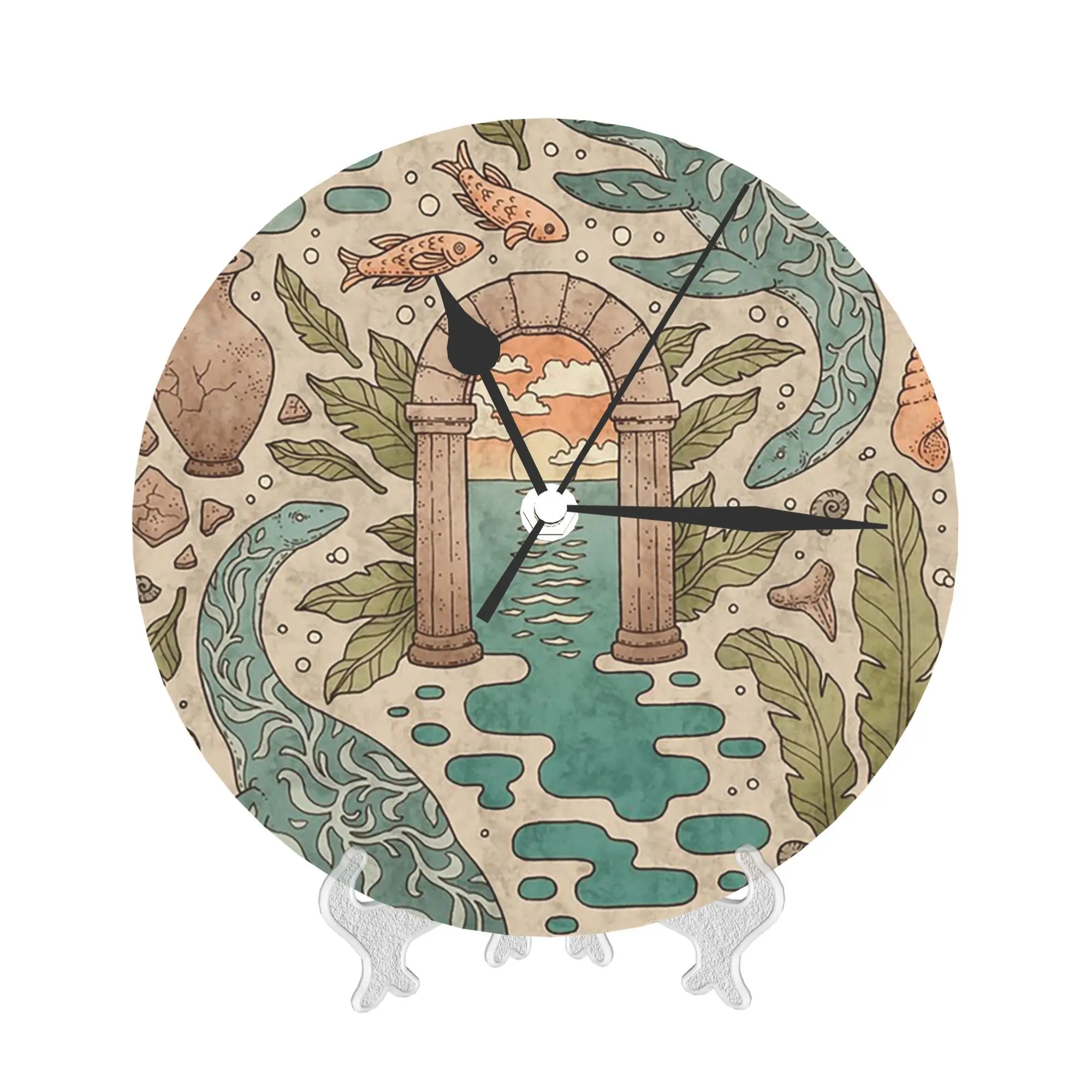 الجنة Panthalassa التاريخ الطبيعي المحيط الخيال الفن ساعة حائط غرفة الديكور ساعة مستديرة صامتة لغرفة النوم المعيشة المطبخ #5