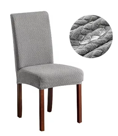 Real Waterproof Elastic Chair Cover Dining Room Stretch Jacquard Chair Slipcover Kitchen Chair Seat Protector Case Hotel Banquet