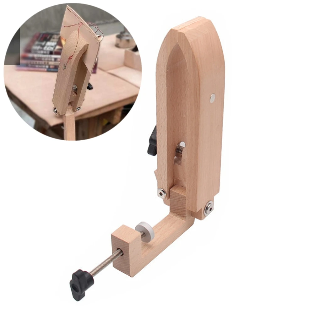 

Wood Leather Craft Clamp Clip Table Desktop Lacing Stitching Pony Horse Clamp Wood DIY Hand Stitching Leathercraft Clamp Tools