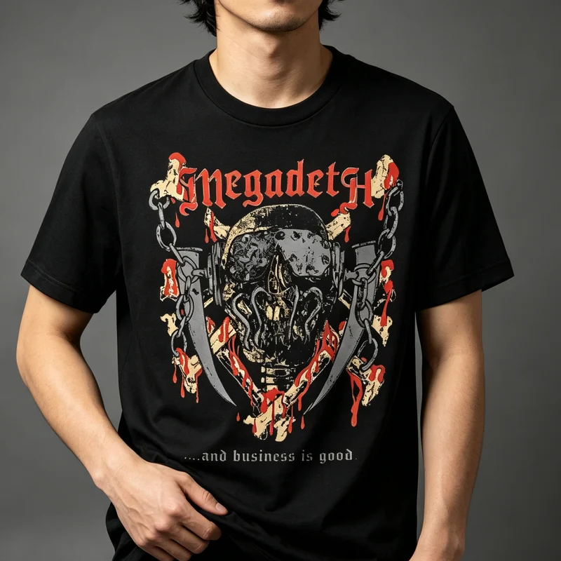 Vic Jumbo Band Graphic T Shirt Men Dark Skull Black Rock Metal Print Tee Short Sleeve Cotton Casual Streetwear Unisex Y2k Top