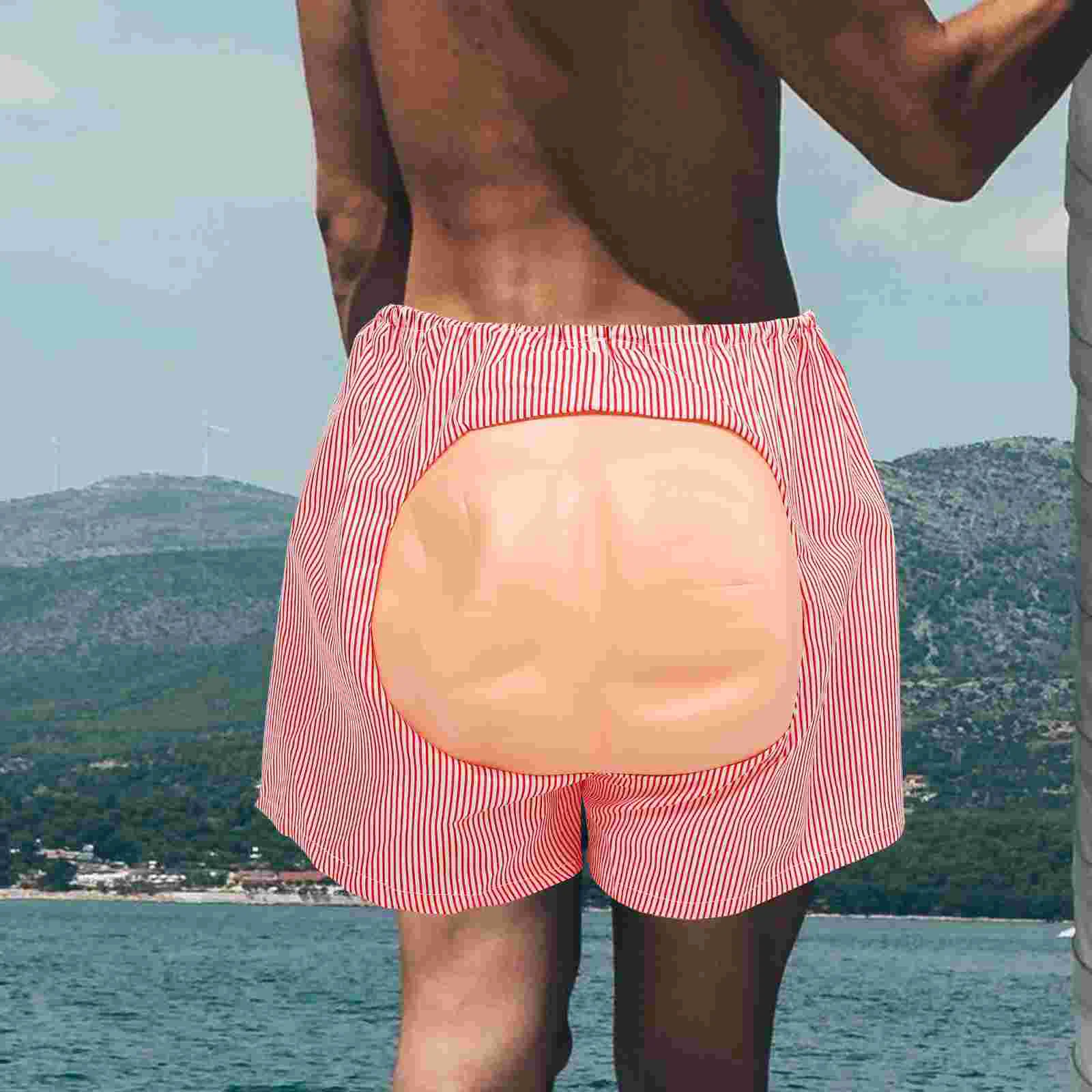 Aldult Halloween hombres y mujeres pantalones cortos de fitness accesorios disfraz de trasero Mooning