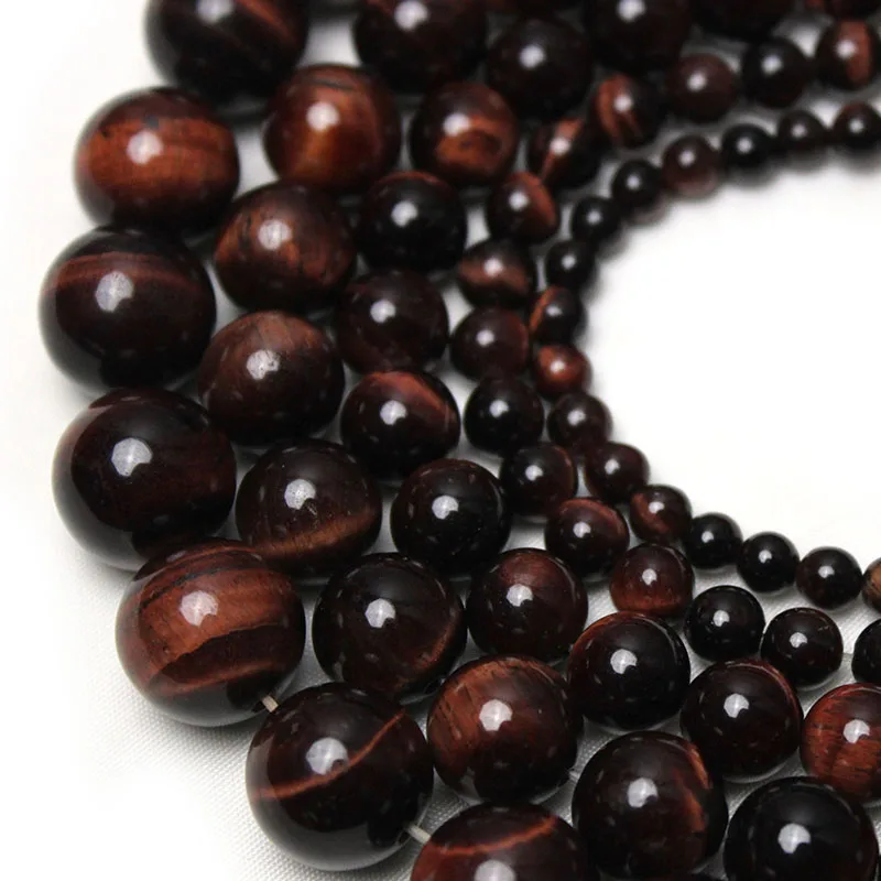 Wholesale AAA+ Quality Red Tiger Eye Natural Stone Round Loose Beads Strand For jewelry Making 4/6/8/10/12 mm DIY Bracelet 15\'\'