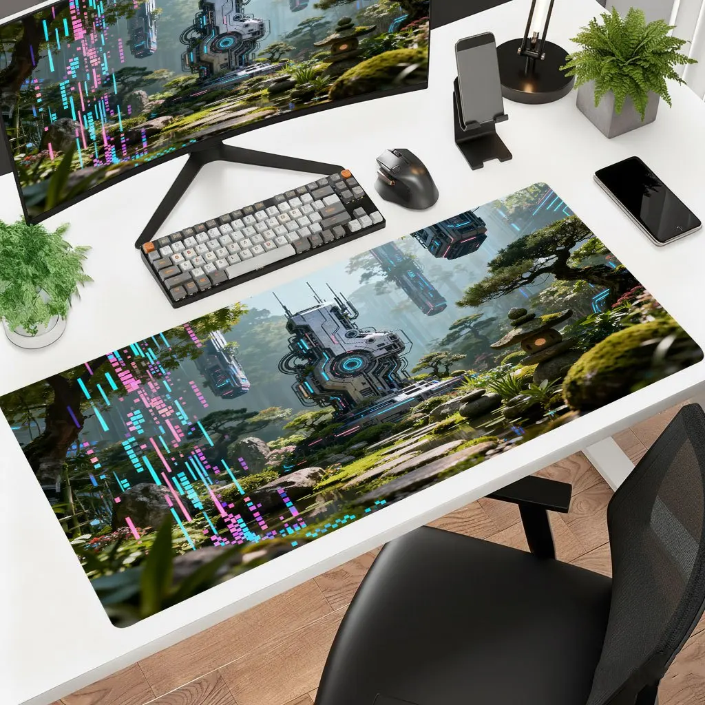 Iron Art Space Station Desk Mat Ultra HD Print Non Slip Rubber Washable Gaming Laptop Mouse Pad Multiple Sizes For Office PC Key