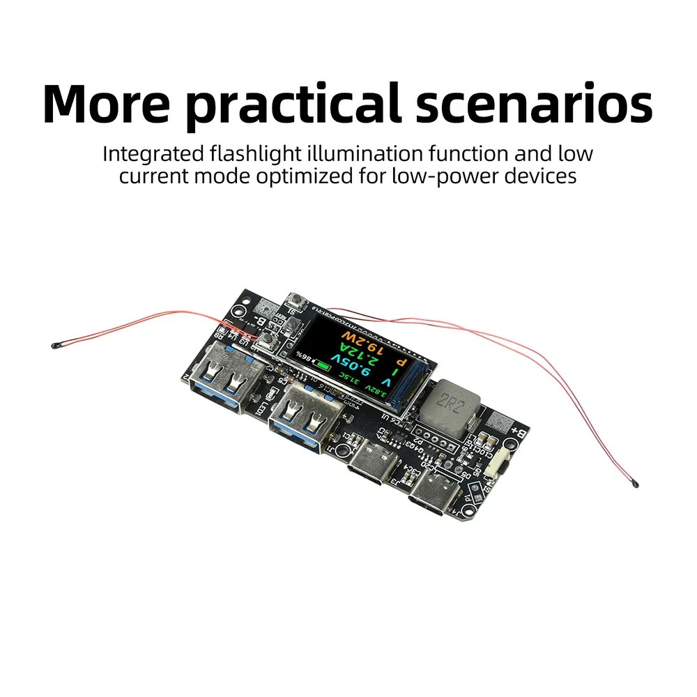 22,5W DIY Tragbares Powerbank-Mainboard mit 0,96 Zoll TFT-Farbdisplay, PD-Multi-Protokoll-Schnellladung für Elektronische Komponenten – Detail 14