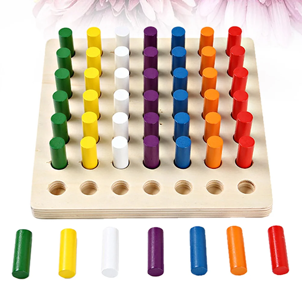 مجموعة واحدة من لعبة الإصبع الخشبية المطابقة للألوان التعليمية لمرحلة ما قبل المدرسة تعزز الإبداع والمهارات الحركية الدقيقة والمتينة والآمنة