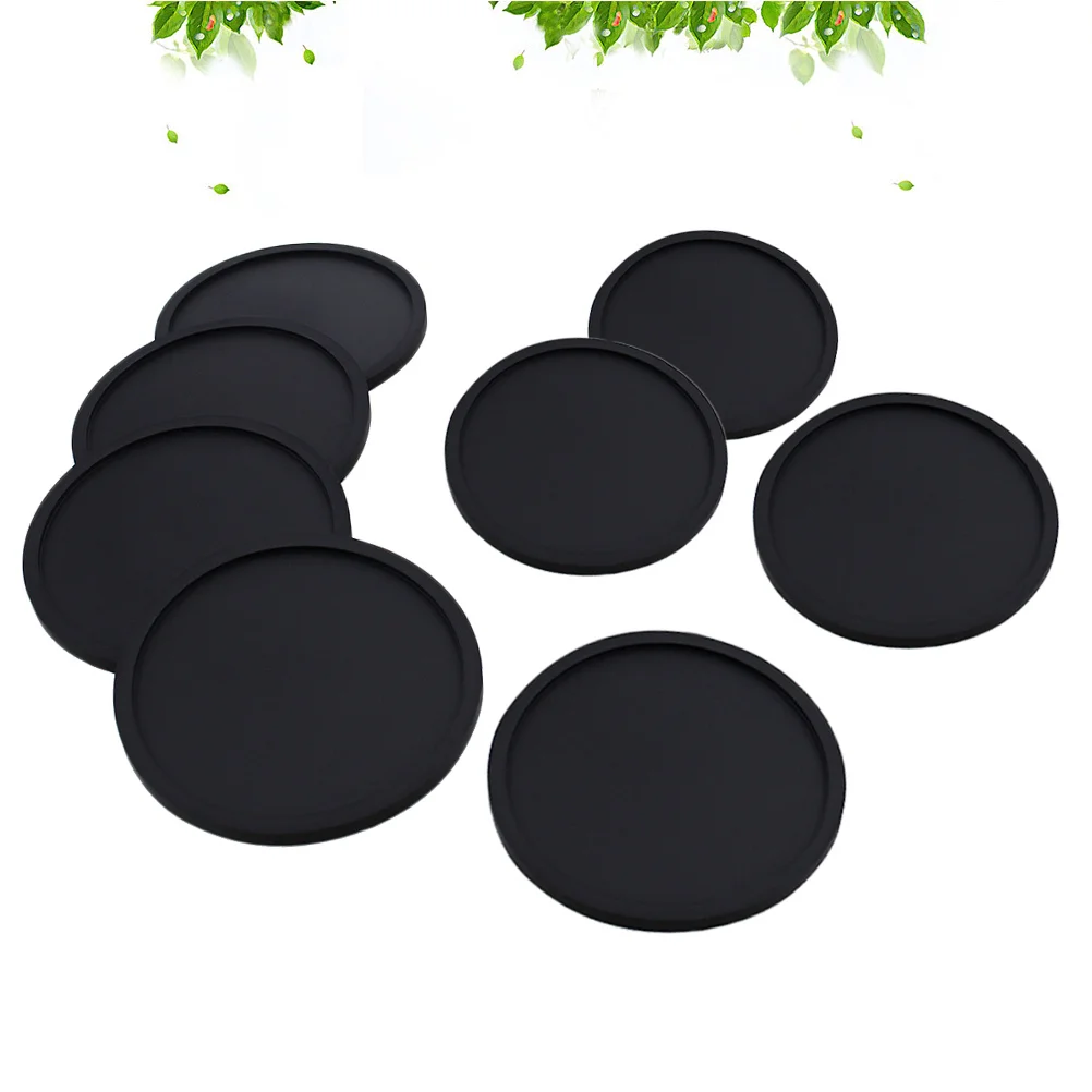 

8Pcs Silicone Drink Coasters Heat Resistant Food Grade Non Mats Mug Holder Cup Placemat Home Bar Table