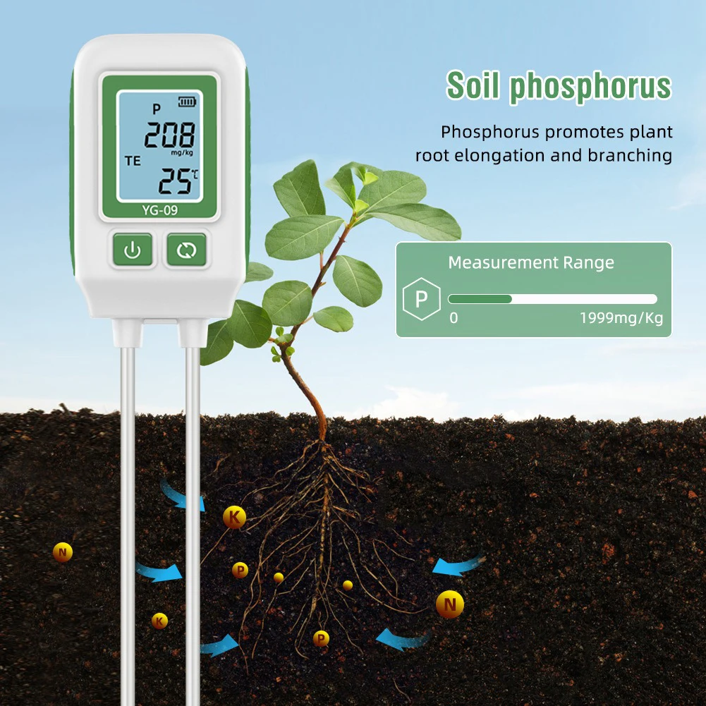 Crop Yield Improvement 4in1 Meter 4 In 1 Soil Nutrient Tester Nutrient Sensor Agricultural Soil Testing Depth Sampling