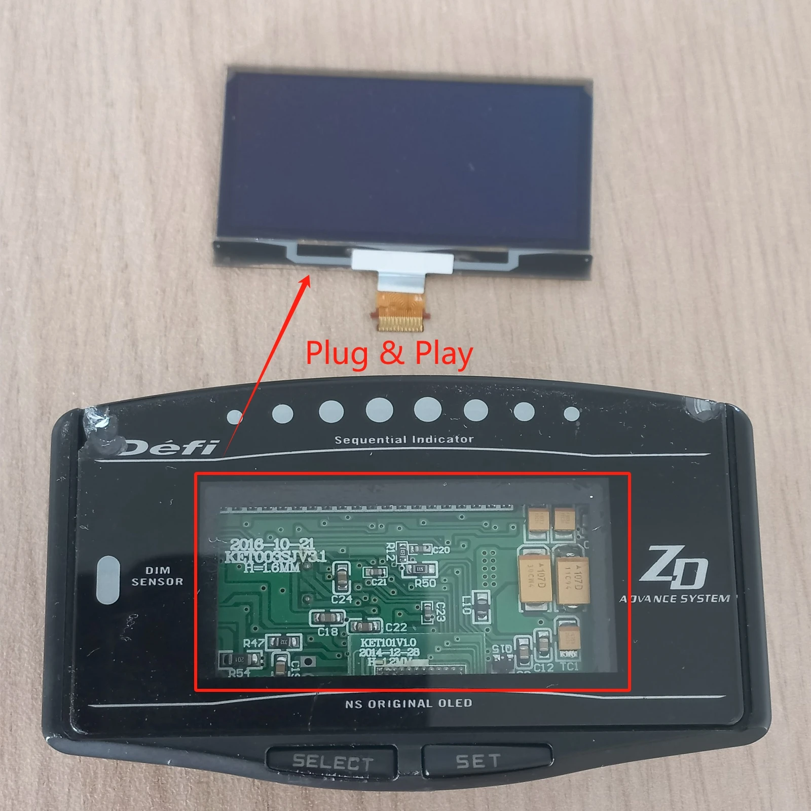 Plug and Play OLED Display Screen Replacement For Defi ADVANCE ZD Auto Gauge Dash Monitor Repair LCD Panel 100% Tested