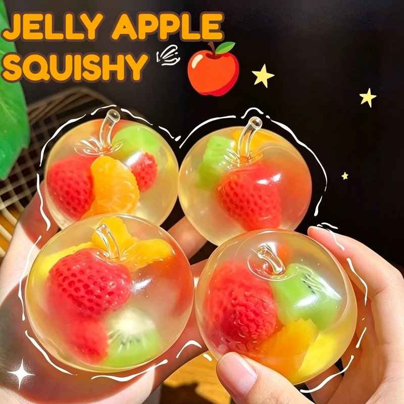 brinquedo-sensorial-antiestresse-para-adultos-com-textura-de-gelatina-transparente-de-Oleo-de-coco-e-maca-com-decoracoes-de-frutas-dentro
