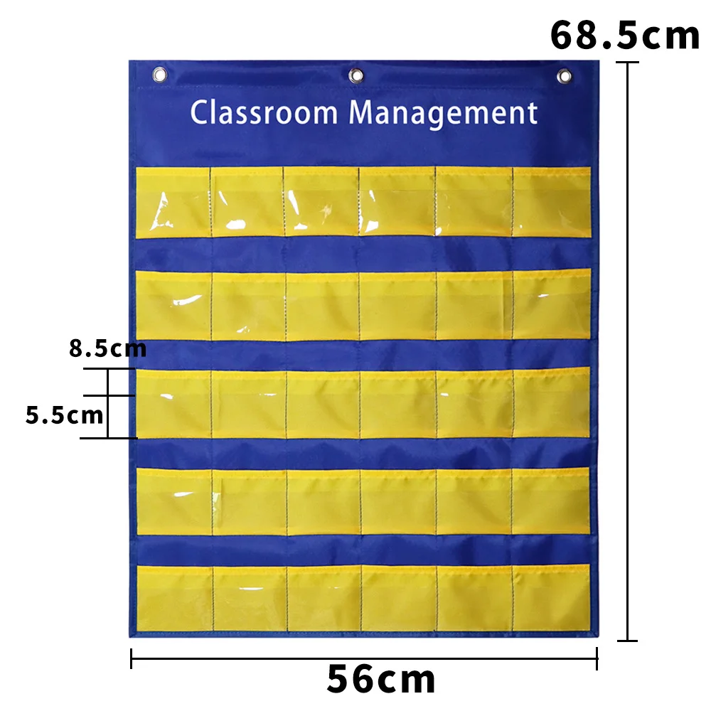 Kindergarten Name Pocket Chart Morning Check Hanging Bag Classroom Management Student Card Holder Organizer 22.5x26.75 Inch Big