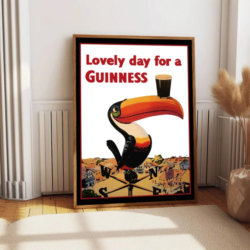 

Cute Crow's Day Canvas Painting Vintage Style Drink Design Art Poster Bedroom Gallery Bar Decoration Frameless Wall Art