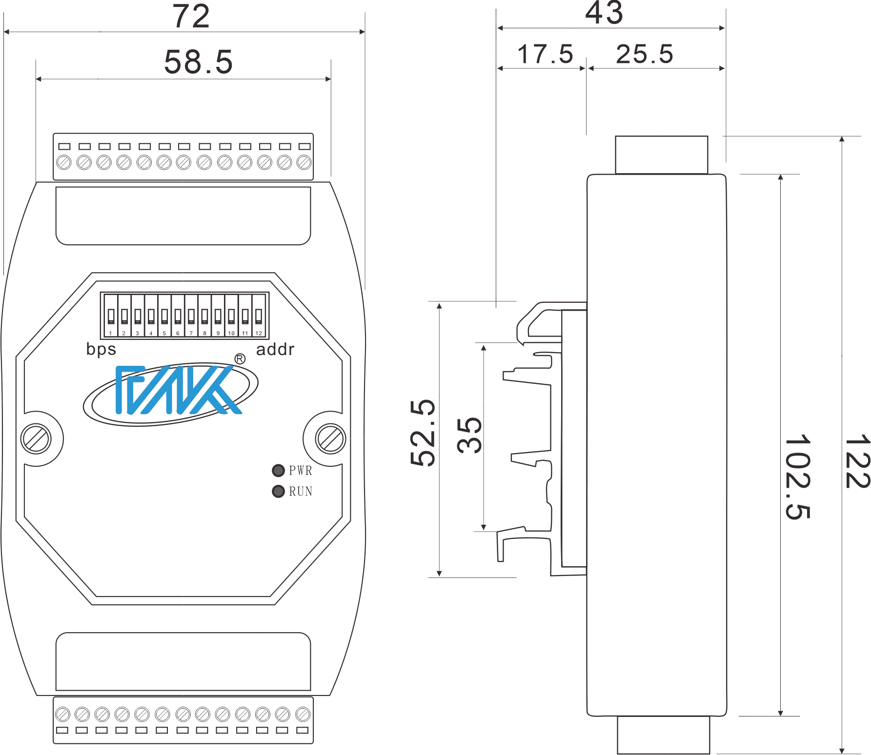 CK-508 8-канальный RS485 Modbus RTU модуль удаленного ввода-вывода с релейным выходом Многофункциональный продукт нового поколения