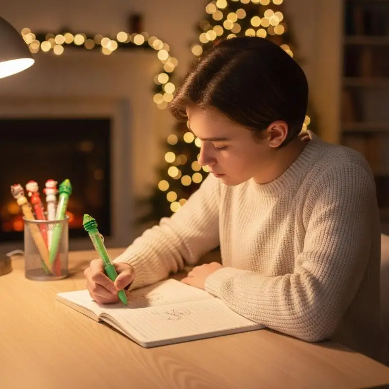 Cute Christmas Silicone Gel Pen, Student High Appearance Level Black Signature Pen, Cartoon Christmas Stationery Small Gifts