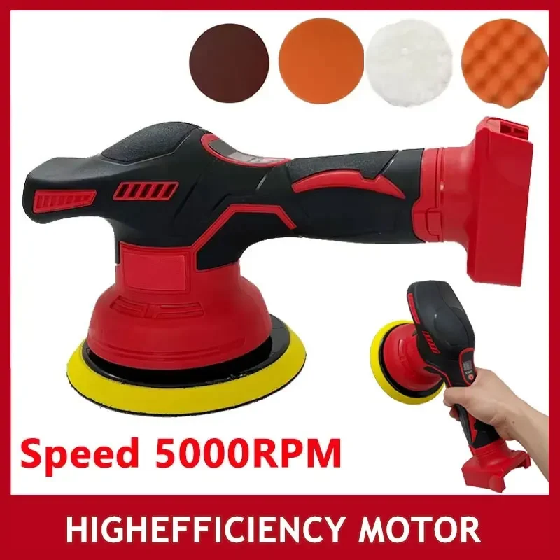 

Cordless Polisher 8 Gears Digital Display Electric Polisher Auto Car Waxing Polishing Machine Fit Milwaukee 18V Lithium Battery