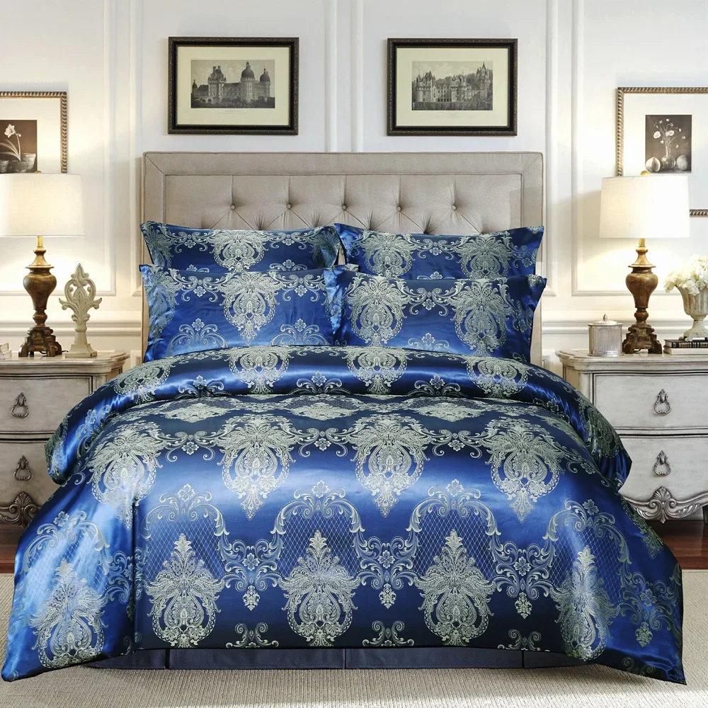 jacquard weave duvet cover euro bed set for home double textile luxury pillowcases bedroom comforter 220x240 sheetless