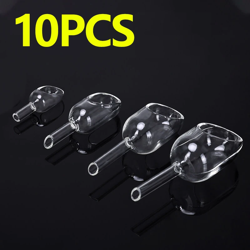 10 pieces glass weighing boat sample transfer vessel weighing funnel high borosilicate glass