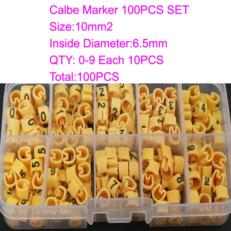 10 Trellis 0.5 0.75 1.0 1.5 2.5 4.0 6.0 10.0 16 25 35mm2 Pvc Gele Kabel Markers Pruim Tubing 0-9 Verschillende Nummer Kits Terminal