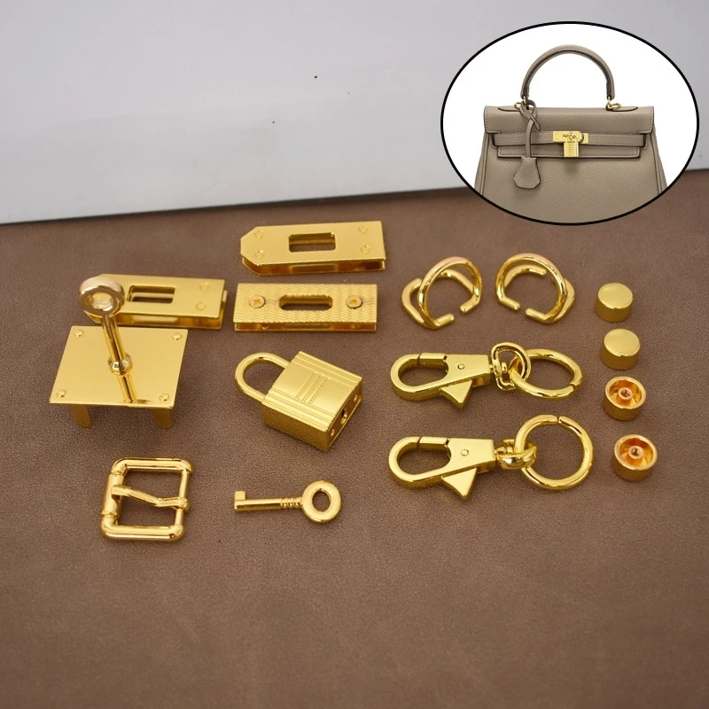  Handbag Hardware Accessories Full Set Metal Repair Lock Parts Shoulder Strap Hook Base Screw Handmade DIY Leather Goods