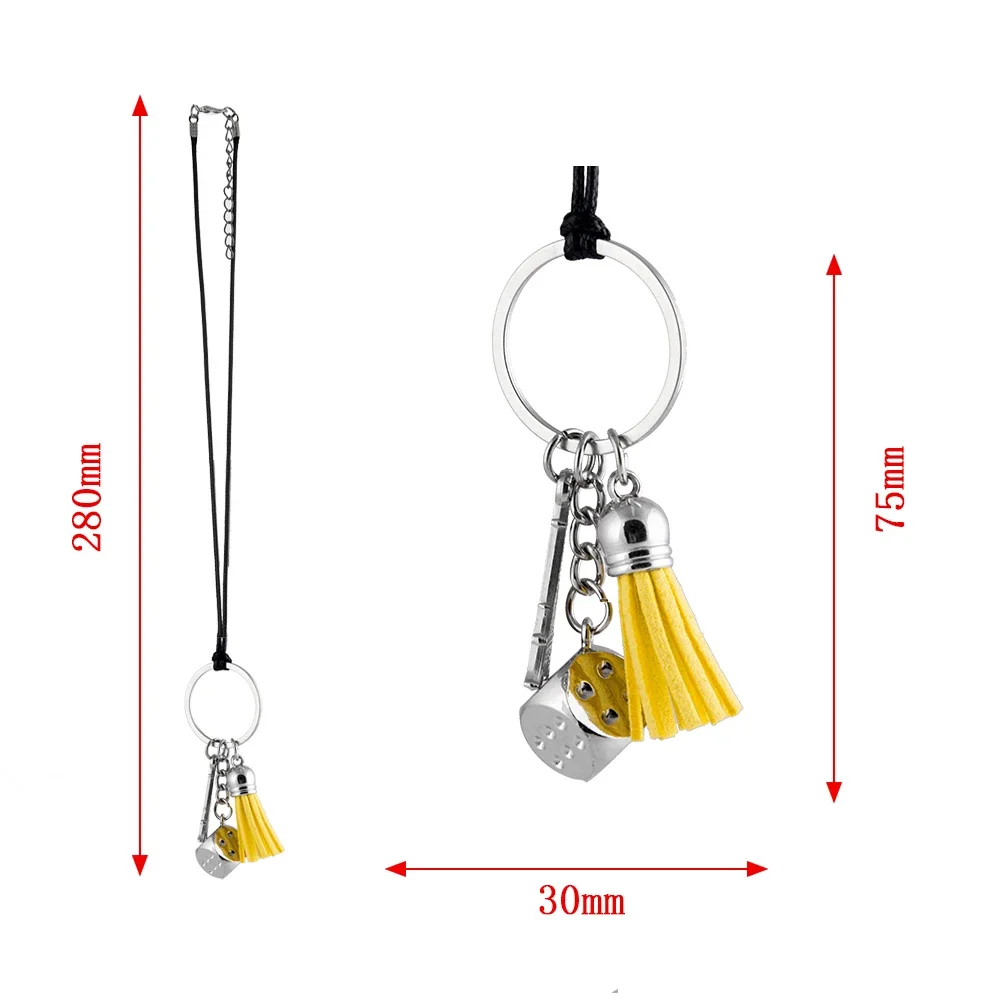 DIY Dice Eiffel Tower Car Pendant Rearview Mirror Decoration Hanging Ornaments Automobiles Interior Accessories Car Decor Gifts
