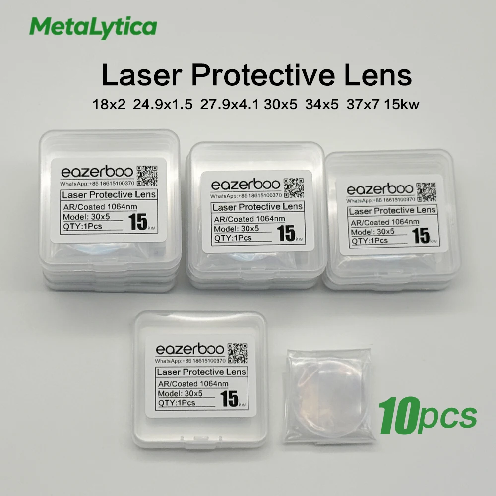 10PCS Fiber Laser Protective Windows Lens 21.5x2 15kw 30x5 37x7 20kw For Raytools WSX Bodor Powerful Cutting Head Machine Parts