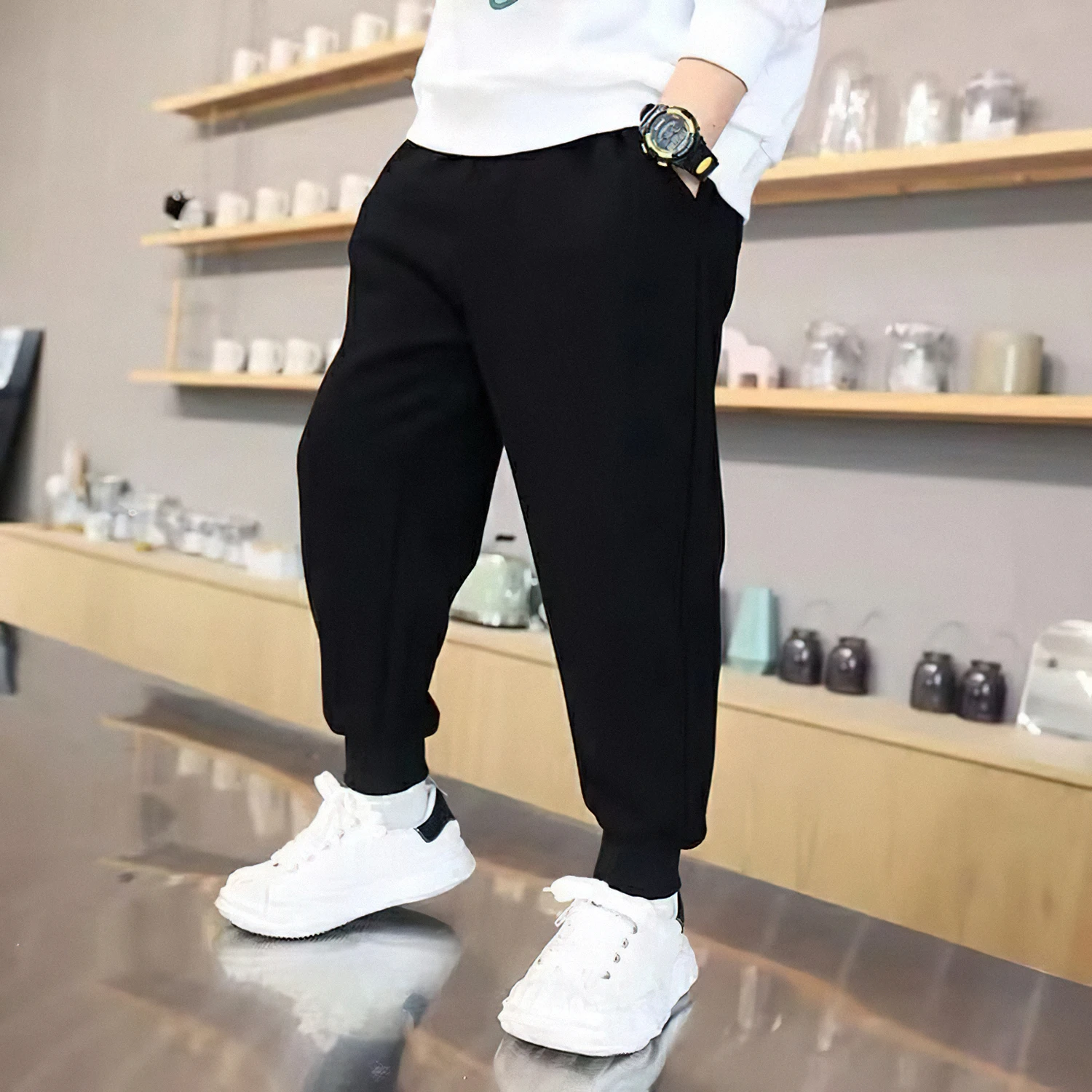 Solid Color Thin Men's Casual and Comfortable Sports Pants Breathable Jogging Sports Pants Outdoor Children's Clothing