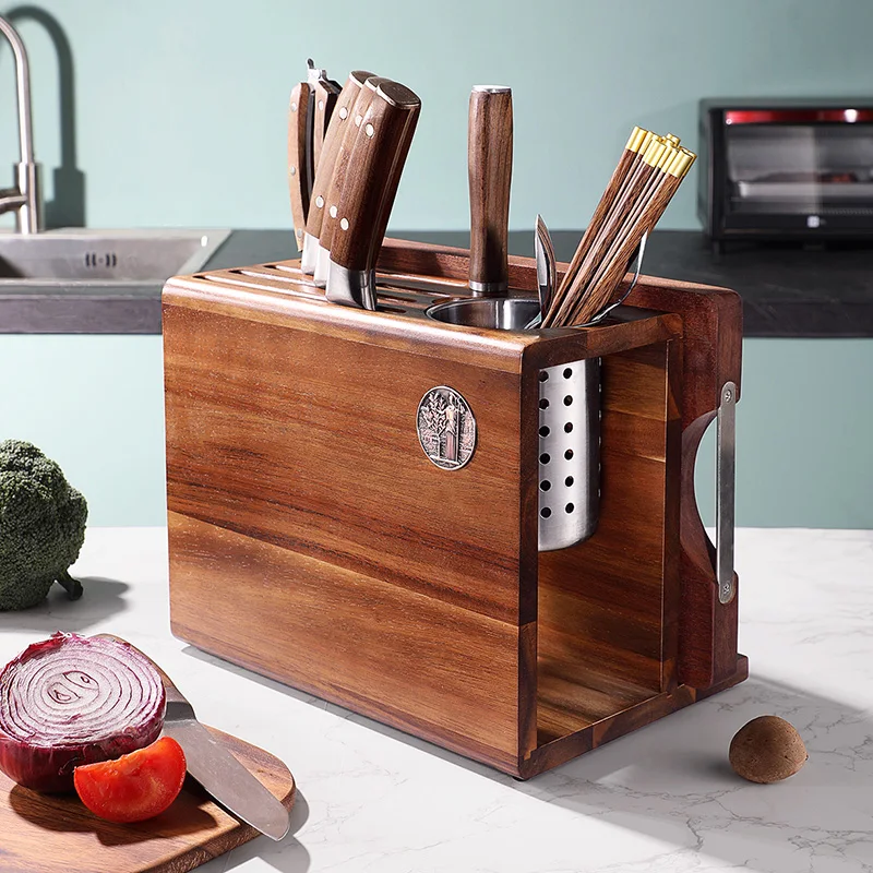 حامل سكاكين متعدد الوظائف، رف تخزين سكاكين المطبخ، حامل سكاكين الكل في واحد وعصا الأكل، منظم أنبوب عود الأكل #4