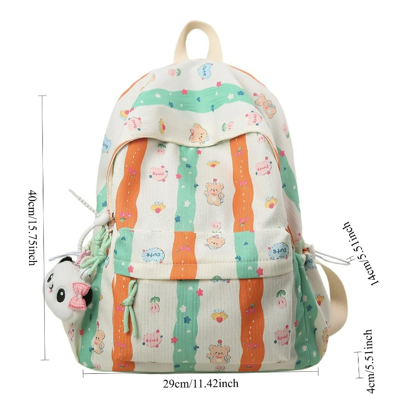 جديد لطيف الكرتون على ظهره المرأة سعة كبيرة حقيبة مدرسية موضة طباعة حقائب الظهر مريحة ومتعددة الاستخدامات الملمس حقيبة المدرب