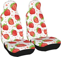 Car Seat Covers Set 2Pcs Red Strawberry Universal Front Car Seats Vehicle Enterior Protector Suitable Fits Most Car Auto Truck