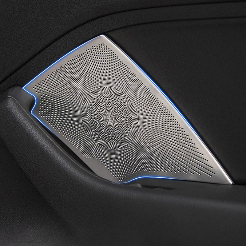 Silver Matte Metal Door Speaker Stereo Audio Covers for Audi A3 2014 2015 2016 2017 2018 2019 2020