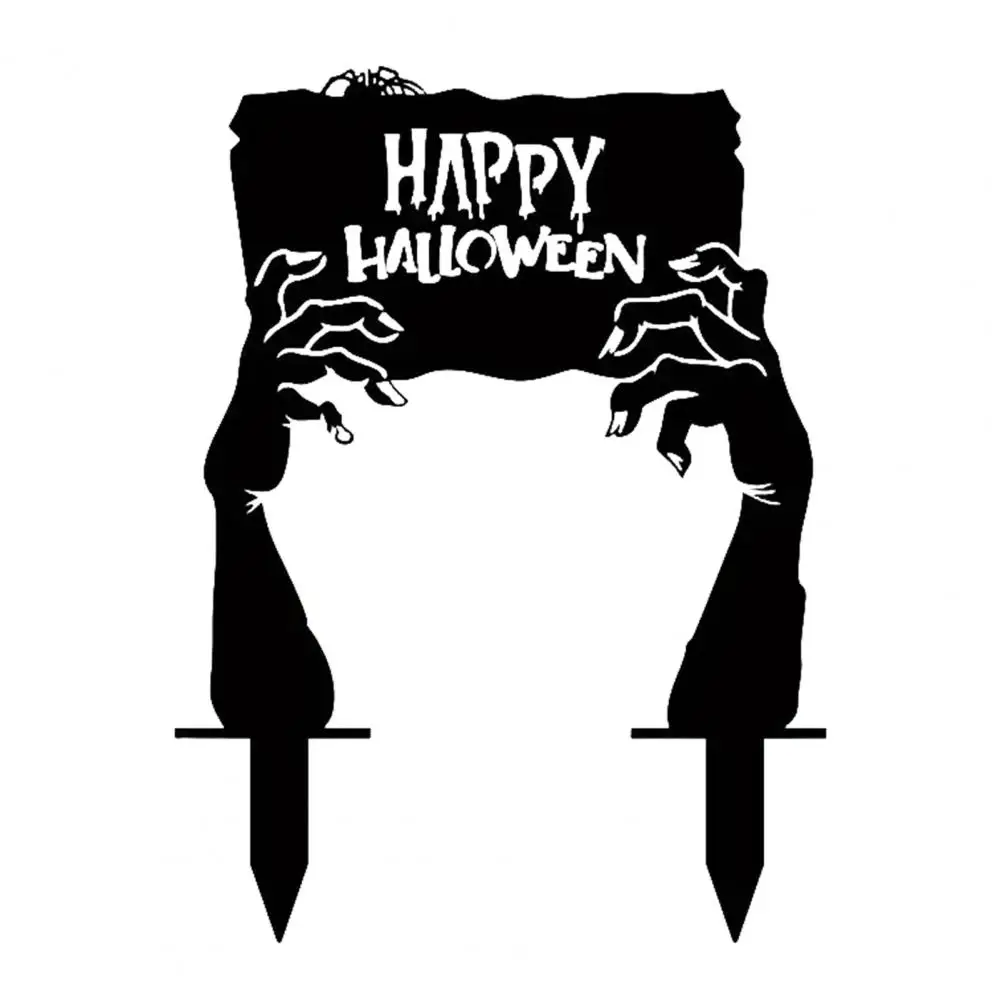 Happy Halloween Decoration Spooky Zombie Hand Halloween Yard Sign for Outdoor Home Garden Decoration Metal Happy Halloween