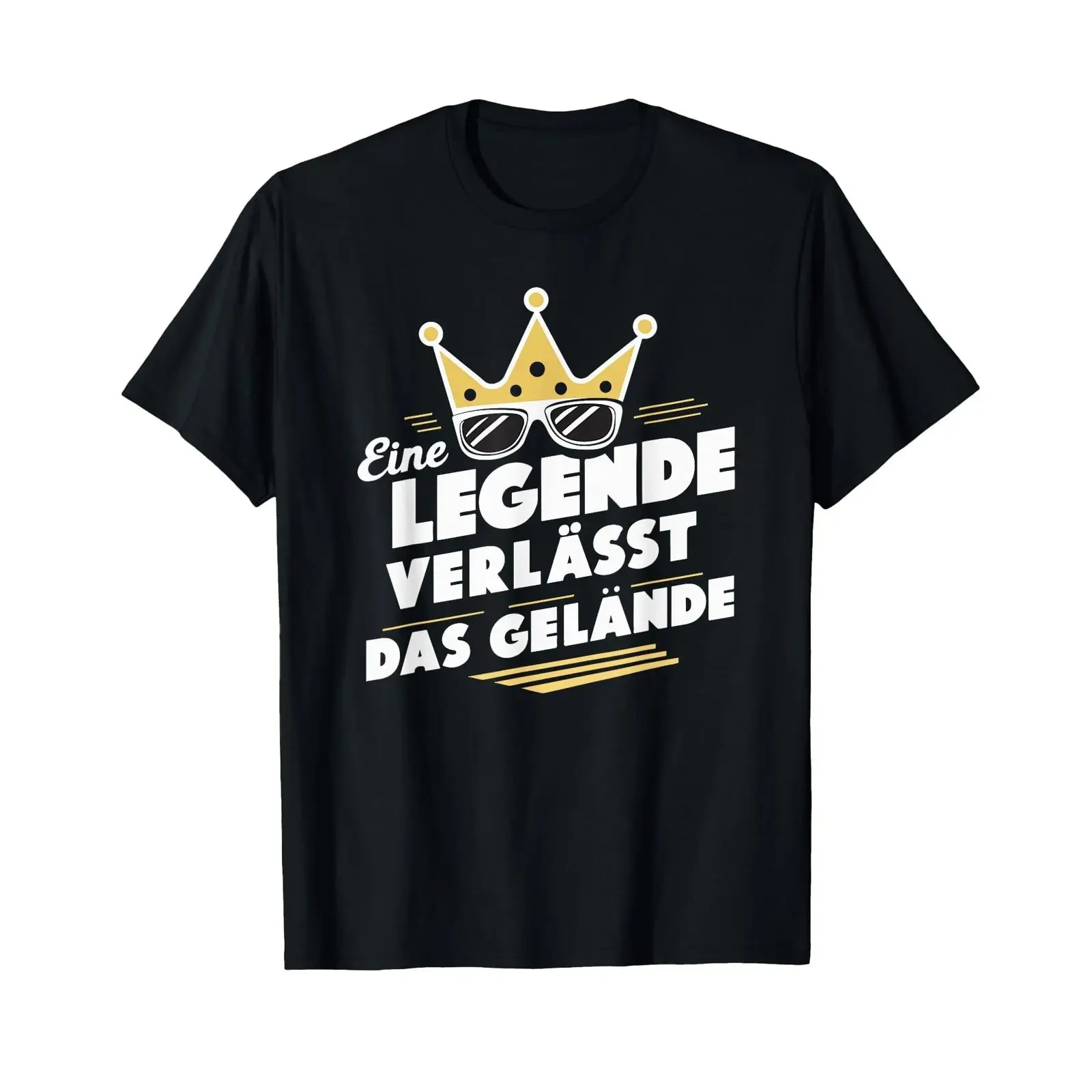 T Shirt with German Text Legende verlässt Gelände Language black vintage Washed Casual Top For Everyday Wear fashion Breathable