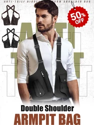 Saco tático anti-roubo ao ar livre masculino retro alça de ombro dupla multi-bolso crossbody sacos pu à prova dwaterproof água saco de telefone sacos de peito