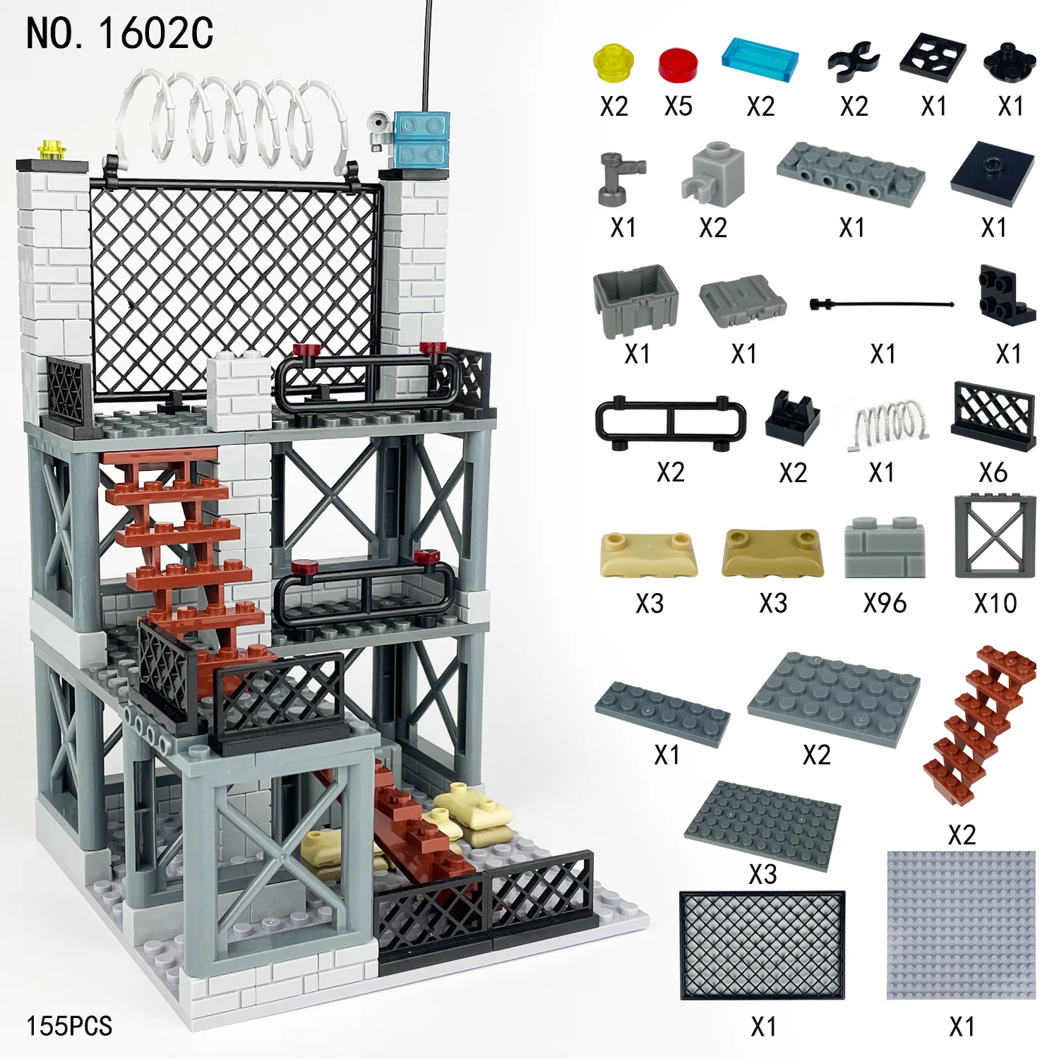 

155pcs Military Factory Scene Decoration Building Blocks Compatible With Soldiers Figures Accessories Assemble Models Bricks