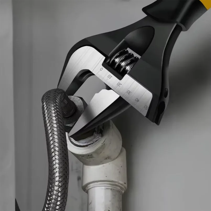 ショートハンドルレンチ、大きな開口部ラチェットホイール調整可能なバスルームレンチ、バスルーム配管設備の維持用