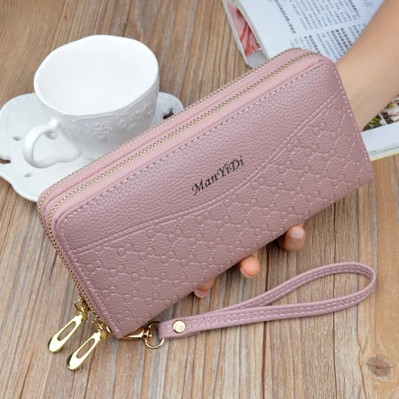 New Long Women's Wallet Female Purses Tassel Coin Purse Card Holder Wallets Double Zipper Pu Leather Clutch Phone Bag